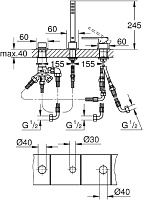 Grohe Plus Смеситель на борт ванны, с ручным душем, 3 отверстия, цвет: хром 23845003