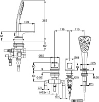 Kludi Ameo Смеситель на борт ванны с ручным душем и держателем, цвет: хром 414480575