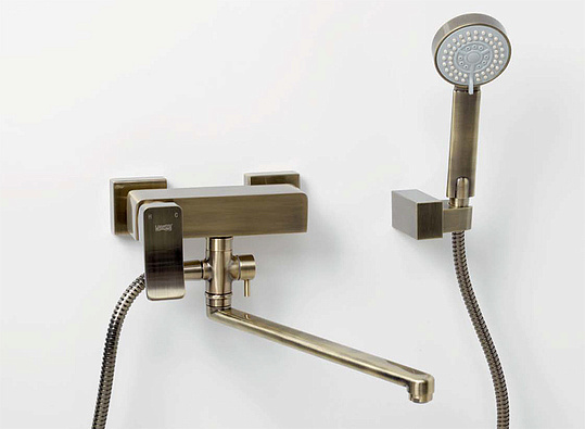 Смеситель Wasserkraft Exter  универсальный, светлая бронза 1602L