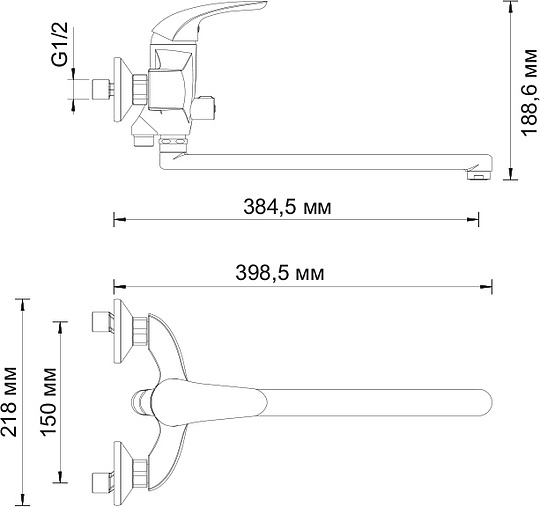 Смеситель Wasserkraft Rossel  универсальный 2802L