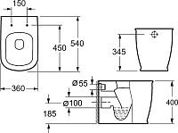 Унитаз приставной BelBagno Prado  с микролифтом BB10150CB