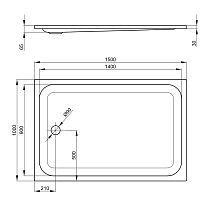 Bette Душевой поддон 1500x1000x65 мм, прямоугольный, цвет белый 5945 AR 5945-000 AR