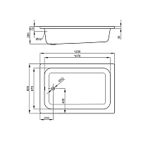 Bette Душевой поддон прямоугольный 120х80хh28см, D52 мм, цвет белый 5860 5860-000
