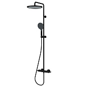Bossini Apice Душевая стойка: смеситель, ручной и верхний душ, 1 вид струи, шланг, цвет: mat black L10505.073