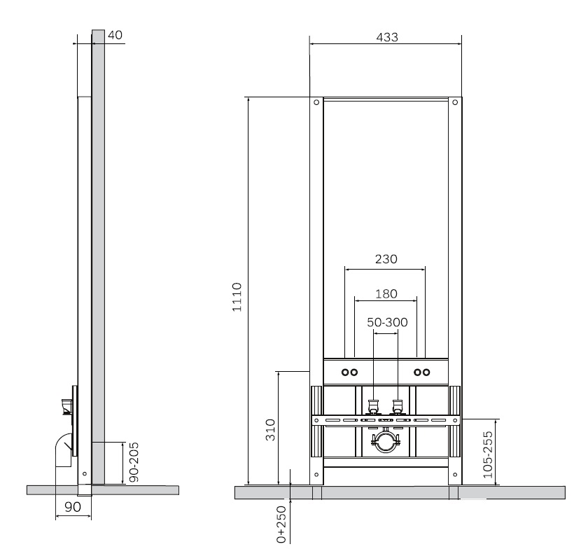 Am.Pm Монтажный стеллаж для биде, цвет: синий I032701