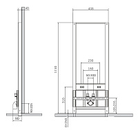 Am.Pm Монтажный стеллаж для биде, цвет: синий I032701