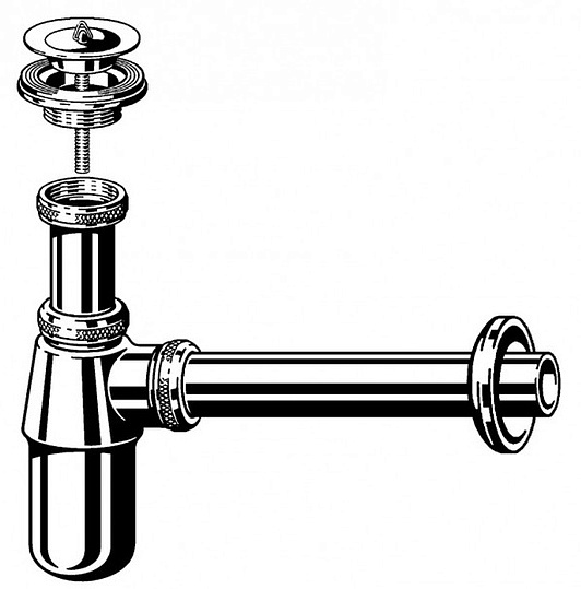 Сифон для раковины Viega  с пробкой 366681