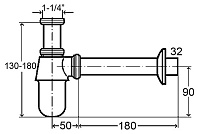 Сифон для раковины Viega  с пробкой 366681