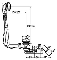 Viega Слив-перелив для ванны, цвет: хром 311537