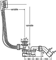 Viega Simplex Simplex Слив-перелив полуавтомат для стандартных ванн, с сифоном, 40/50 x 54см, цвет:  285357