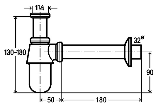 Сифон для раковины Viega  с пробкой 102845