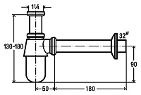 Сифон для раковины Viega  с пробкой 102845
