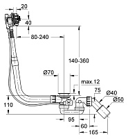 Grohe Talentofill Слив-перелив для ванны, цвет: белый 28990000