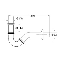 Kerasan Retro Сифон для биде "S" формы, цвет: Oro 913391