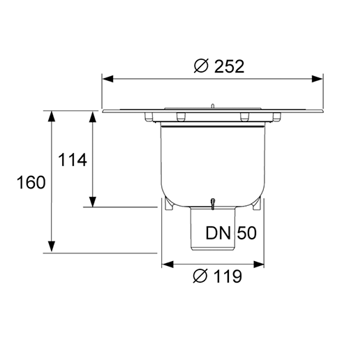 Tece Drainpoint S Сифон для точечного трапа из пластика, вертикальный с универсальным фланцем 3601600