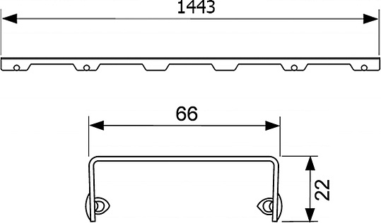 Tece Drainline Декоративная решетка lines для линейного трапа 150 см, цвет: нерж. сталь глянц. 601520