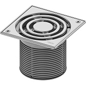 Tece Drainpoint S Декоративная решетка точечного трапа с монтаж. элементом 15х15 см, цвет: хром мат. 3660010