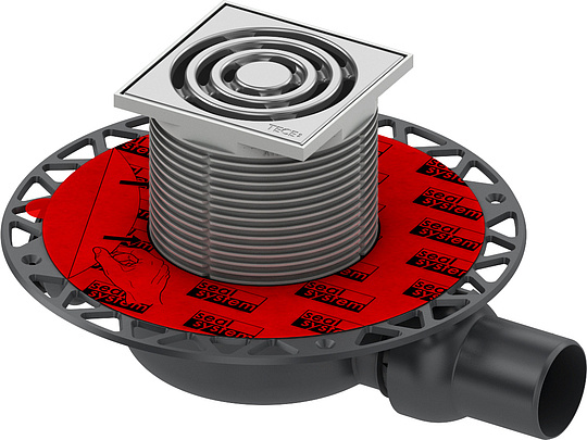 Tece Drainpoint S Трап для душа точечный, низкий, фланец, декоративная вставка, цвет: хром матовый 3601100
