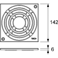 Tece Drainpoint S Решетка 15х15 см, с фиксаторами 3665001
