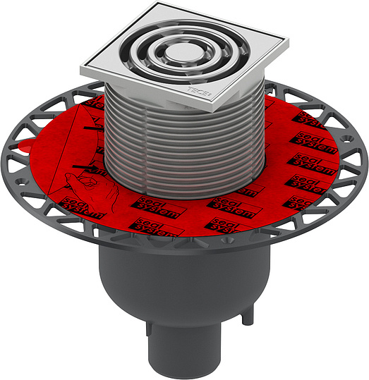 Tece Drainpoint S Трап для душа точечный, универсальный фланец, декор. вставка, цвет: хром матовый 3601300