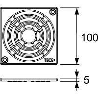 Tece Drainpoint S Решетка 10х10 см, с фиксаторами 3665000
