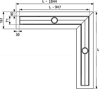 Tece Drainline Угловой канал с гидроизоляционной лентой 100х100 см, цвет: нерж. сталь глянцевая 611000