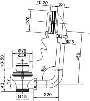 Слив-перелив BelBagno  хром BB-OVF-02-CRM
