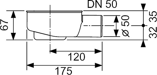 Tece Drainline Сифон для линейного трапа, заниженный, боковой слив 650000