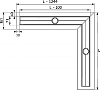Tece Drainline Угловой канал с гидроизоляционной лентой 120х120 см, цвет: нерж. сталь глянцевая 611200