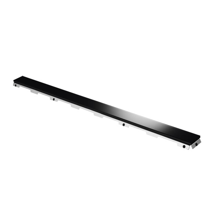 Tece Drainline Стеклянная панель для душевого канала прямая 80 см, цвет: черный глянцевый 600892