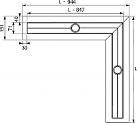 Tece Drainline Угловой канал с гидроизоляционной лентой 90х90 см, цвет: нерж. сталь глянцевая 610900
