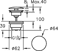 VitrA Донный клапан для раковины, универсальный, цвет: хром A45148