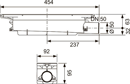 Tece Drainprofile Сифон для линейного трапа из пластика, стандартный, боковой слив 673002