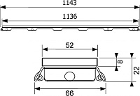Tece Drainline Стеклянная панель для душевого канала прямая 120 см, цвет: черный глянцевый 601292