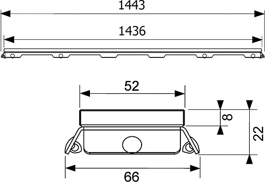 Tece Drainline Стеклянная панель для душевого канала прямая 150 см, цвет: зеленый глянцевый 601590