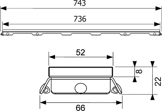 Tece Drainline Стеклянная панель для душевого канала прямая 80 см, цвет: зеленый глянцевый 600890