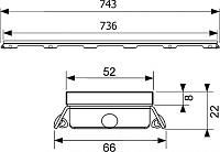 Tece Drainline Стеклянная панель для душевого канала прямая 80 см, цвет: зеленый глянцевый 600890