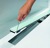 Tece Drainline Стеклянная панель для душевого канала прямая 90 см, цвет: зеленый глянцевый 600990