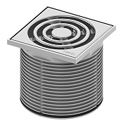 Tece Drainpoint S Декоративная решетка точечного трапа с монтаж. элементом 10х10 см, цвет: хром мат. 3660001