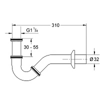 Kerasan Retro Сифон для биде "S" формы, цвет: Bronzo 913393