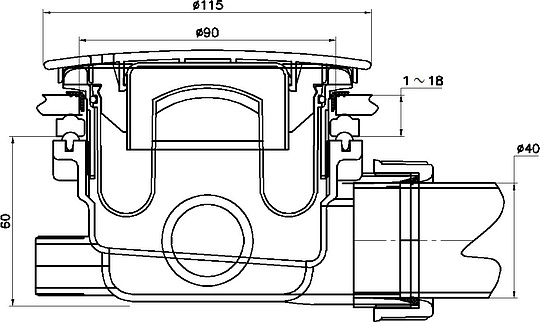 Сифон для поддона RGW Velplex QYD-01-chrome хром 90 мм 18241101-01