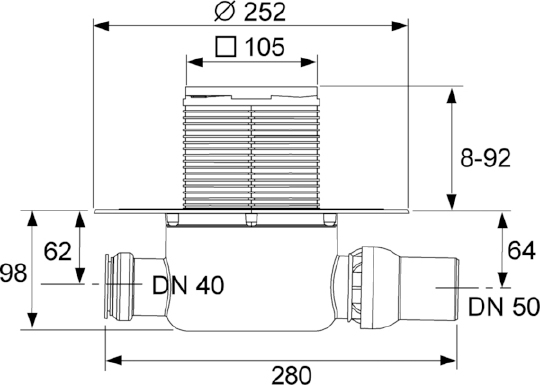 Tece Drainpoint S Трап для душа точечный: с сифоном и декоративной решеткой, цвет: хром матовый KDP-S120