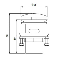 Bossini Inox Донный клапан автоматический 1/4, цвет: mat brushed stainless steel INZ008.075