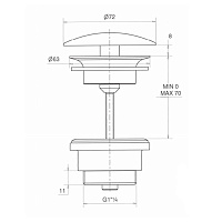 Bongio Complements Донный клапан 1.1/4 дюйма, универсальный, цвет: золото 00069OR00