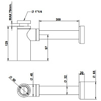 Bongio Complements Сифон цилиндрический под донный клапан, цвет хром 00067CR00