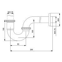 Timo Сифон для раковины для раковины, цвет черный 961/03L