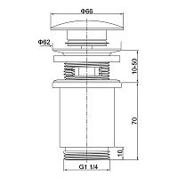 Timo Донный клапан автомат для раковины, цвет черное золото 8011/18
