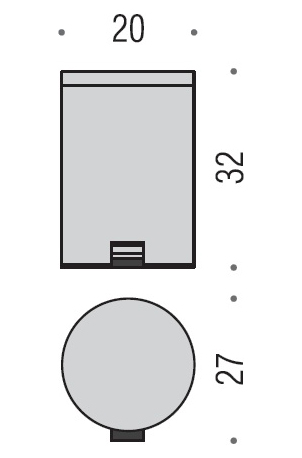 Colombo Design Hotel Ведро с крышкой напольное, 5 литров, цвет: хром B9968