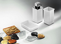 Colombo Design Lulu Мыльница настольная со стеклянной чашей, латунь, цвет: chrome B6240.CR-VAN