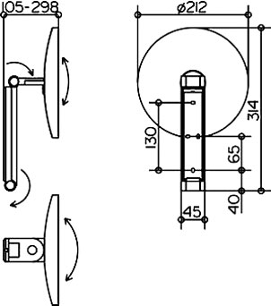 Keuco Kosmetikspiegel Косметическое зеркало iLook_move подвесное, 5-ти кратное увеличение, цвет:хром 17612 010000